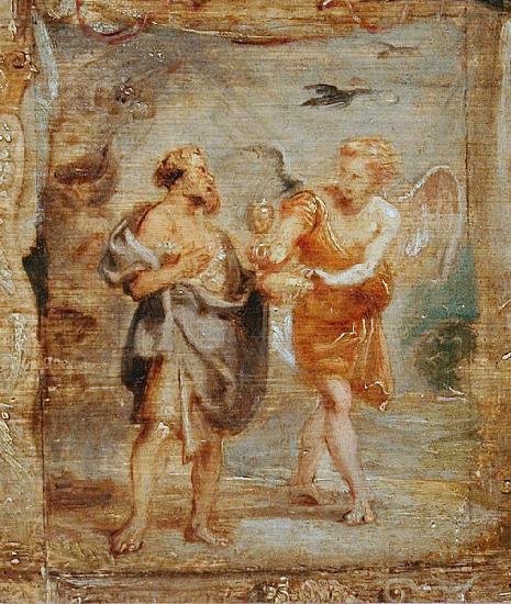 Peter Paul Rubens Elijah and the Angel Norge oil painting art